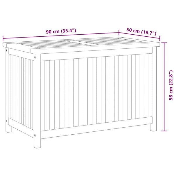Gartenbox 90x50x58 cm Massivholz Teak