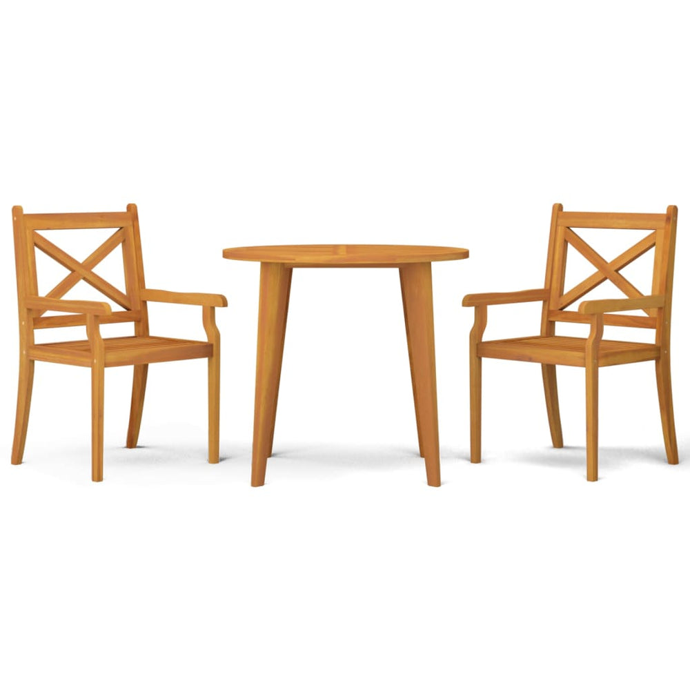 vidaXL Ensemble de salle à manger de jardin 3 pcs. bois d'acacia massif