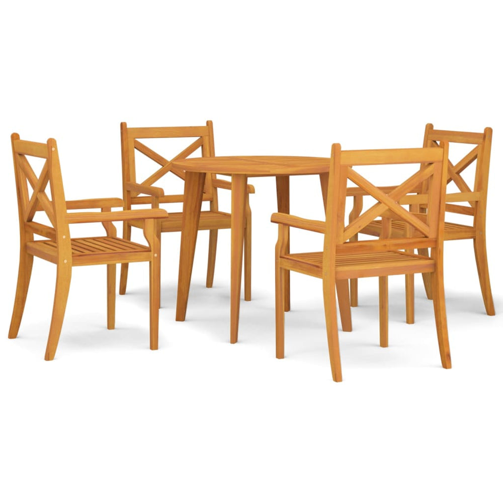 vidaXL Salon de jardin 5 pcs Bois d'acacia massif
