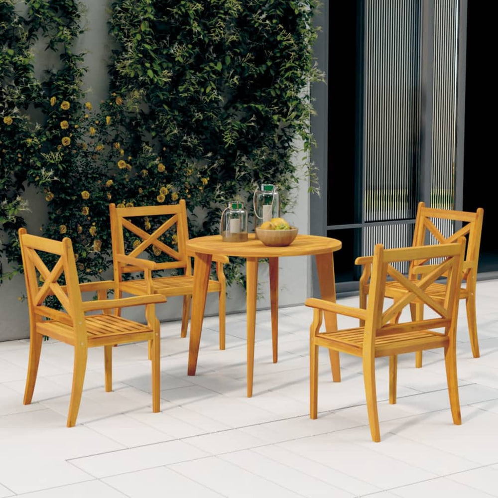 vidaXL Salon de jardin 5 pcs Bois d'acacia massif