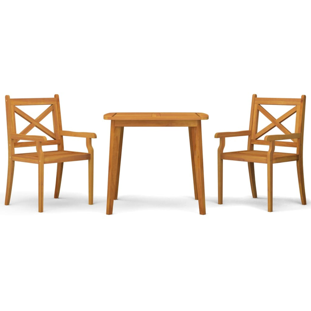 vidaXL Ensemble de salle à manger de jardin 3 pcs. bois d'acacia massif