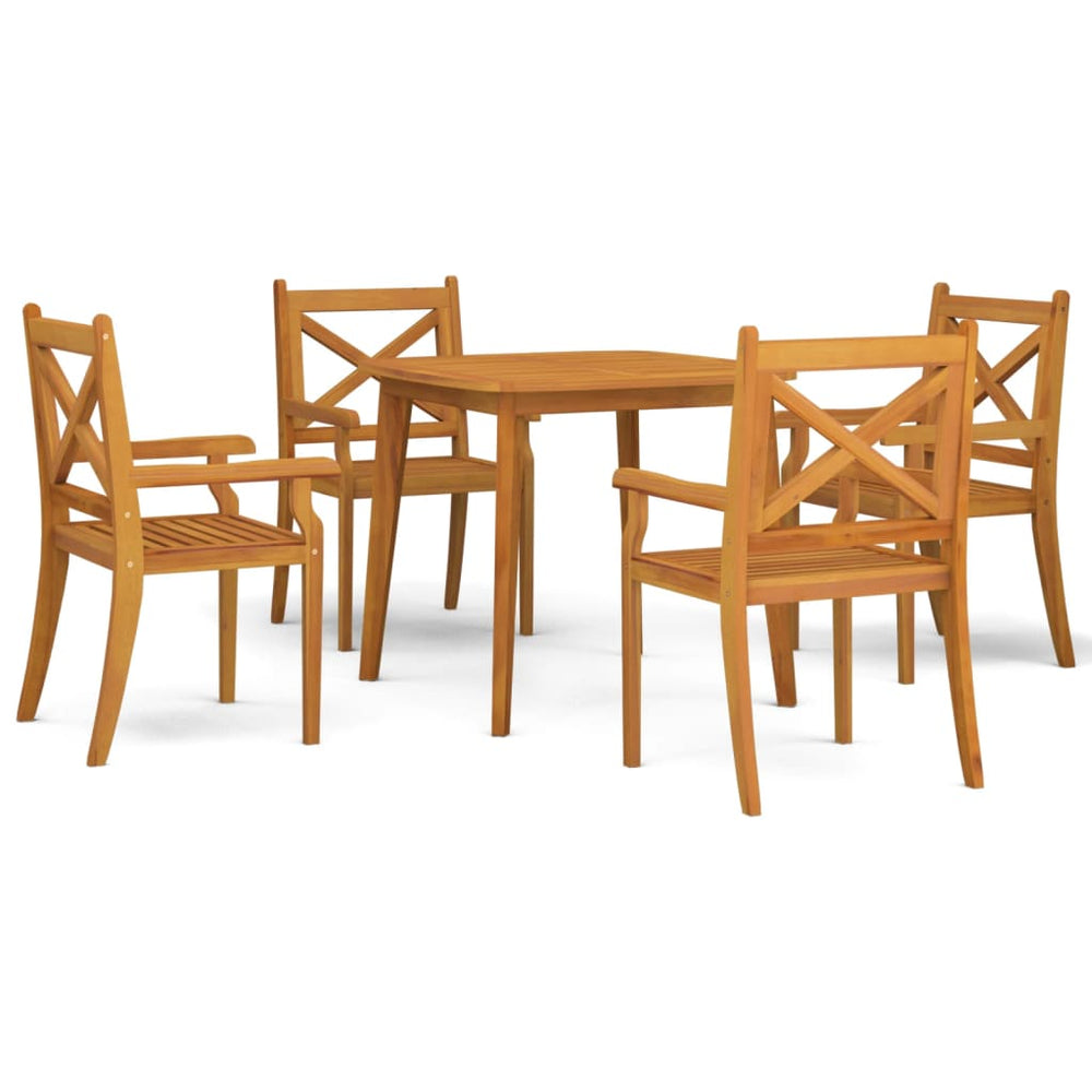 vidaXL Salon de jardin 5 pcs Bois d'acacia massif