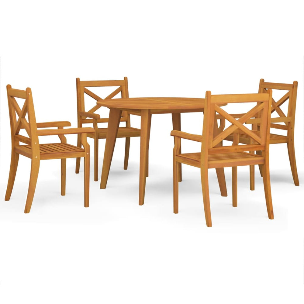 vidaXL Salon de jardin 5 pcs Bois d'acacia massif
