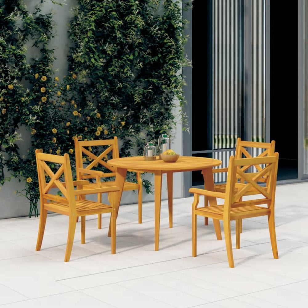 vidaXL Salon de jardin 5 pcs Bois d'acacia massif