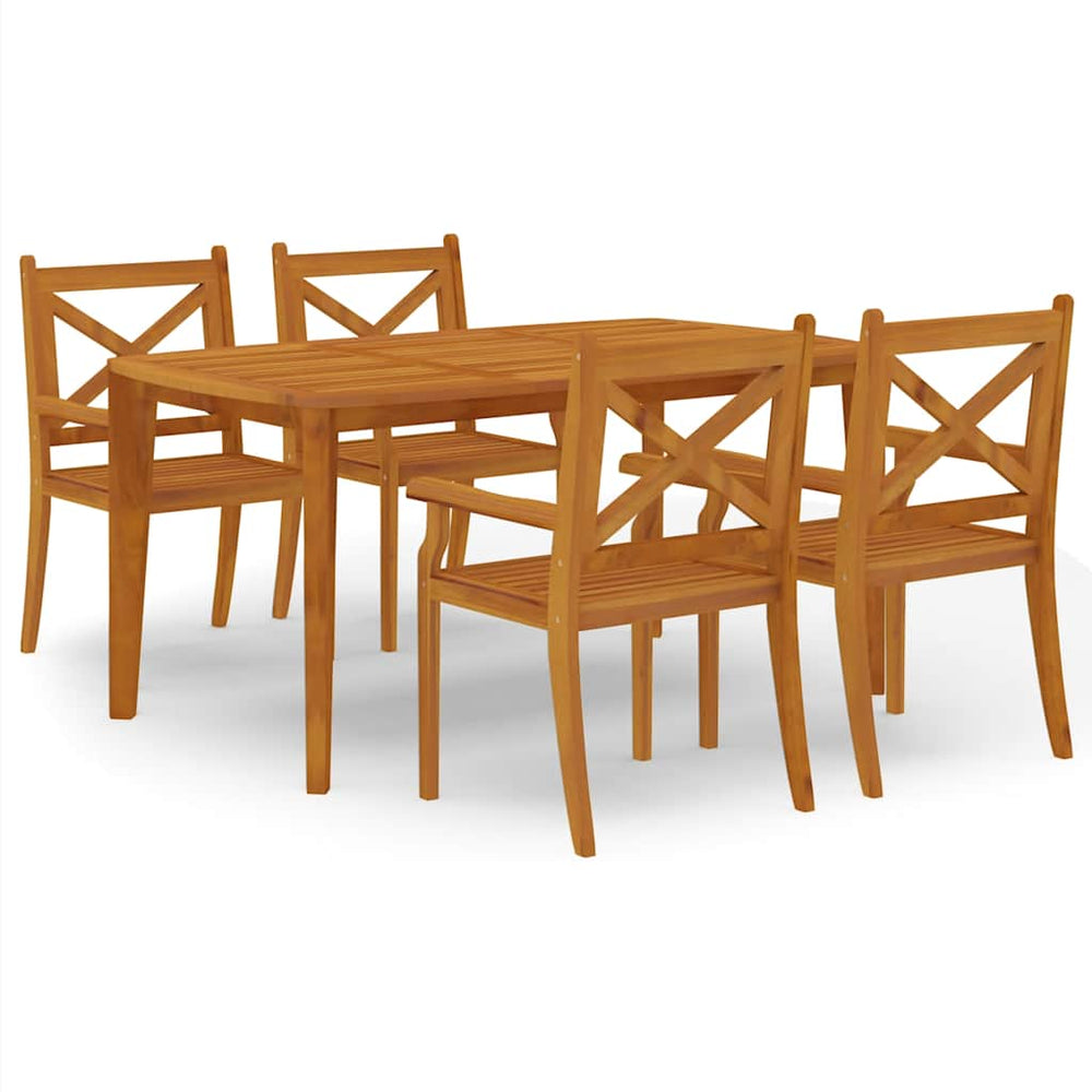 vidaXL Salon de jardin 5 pcs Bois d'acacia massif