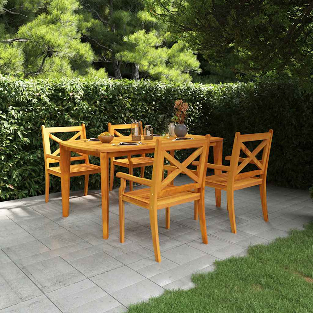 vidaXL Salon de jardin 5 pcs Bois d'acacia massif