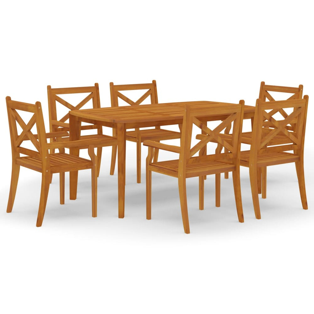 vidaXL Salon de jardin 7 pcs Bois d'acacia massif