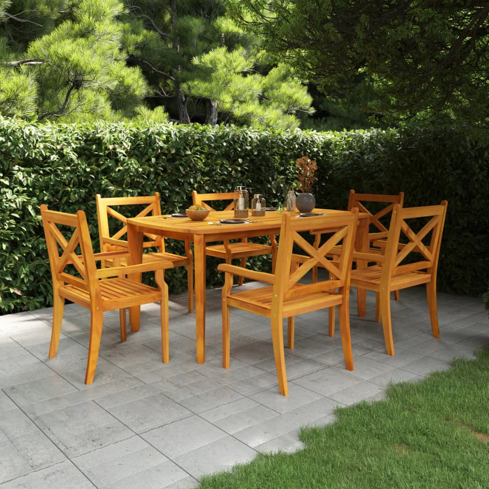 vidaXL Salon de jardin 7 pcs Bois d'acacia massif