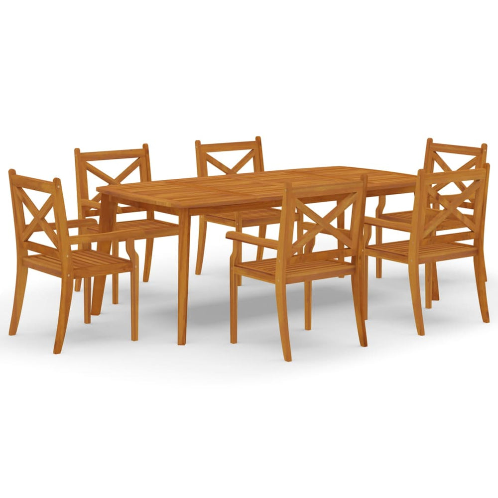 vidaXL Salon de jardin 7 pcs Bois d'acacia massif