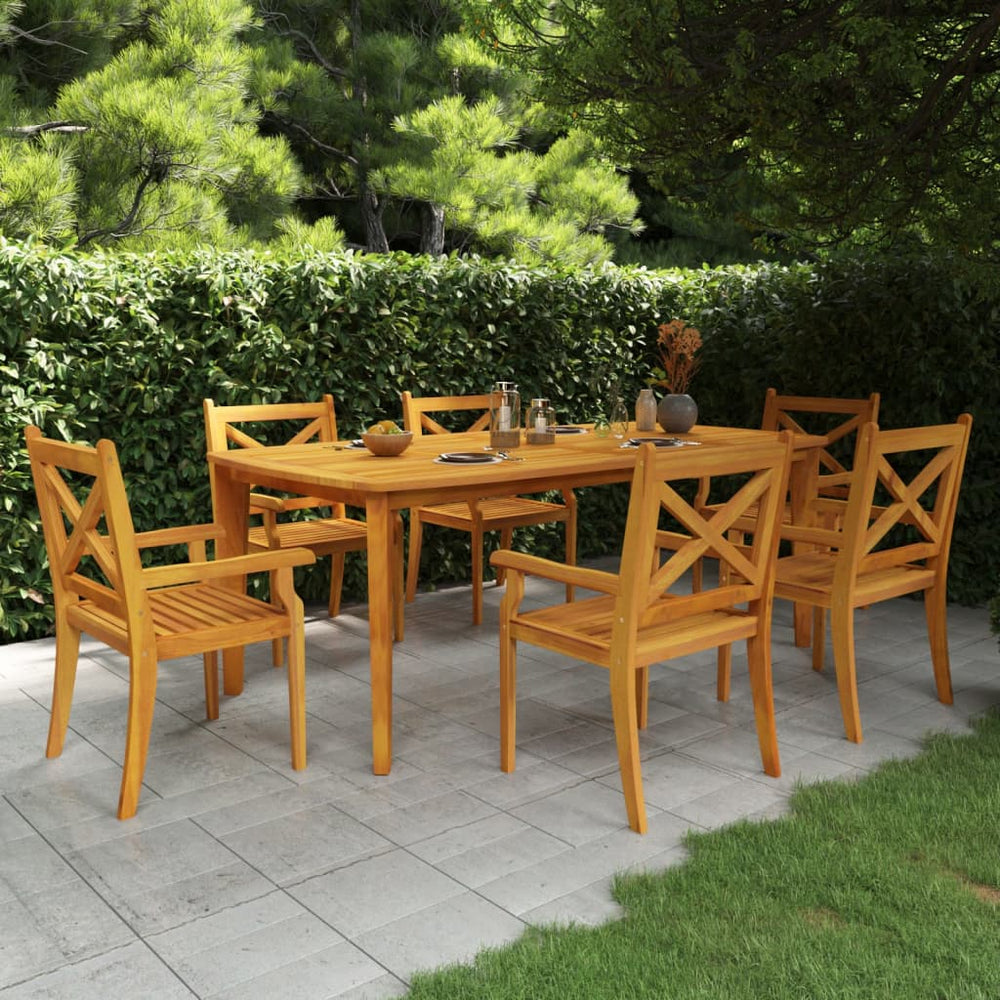 vidaXL Salon de jardin 7 pcs Bois d'acacia massif