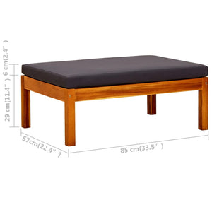 vidaXL Banc de jardin avec table et repose-pieds en acacia massif