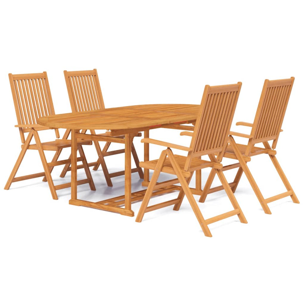 vidaXL Table et chaises de jardin 5 pcs Bois d'acacia massif 150-200 cm