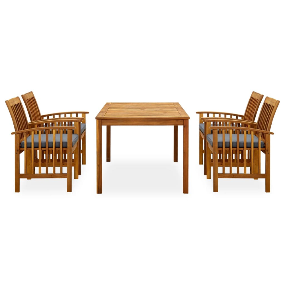 vidaXL Ensemble de salle à manger de jardin 5 pcs avec coussins Bois d'acacia massif