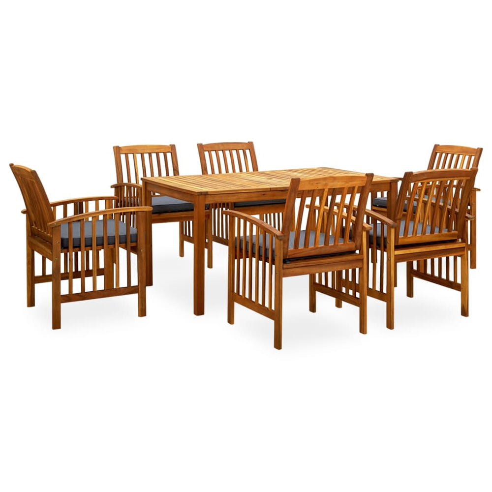 vidaXL Salon de jardin 7 pcs. avec coussins Bois d'acacia massif