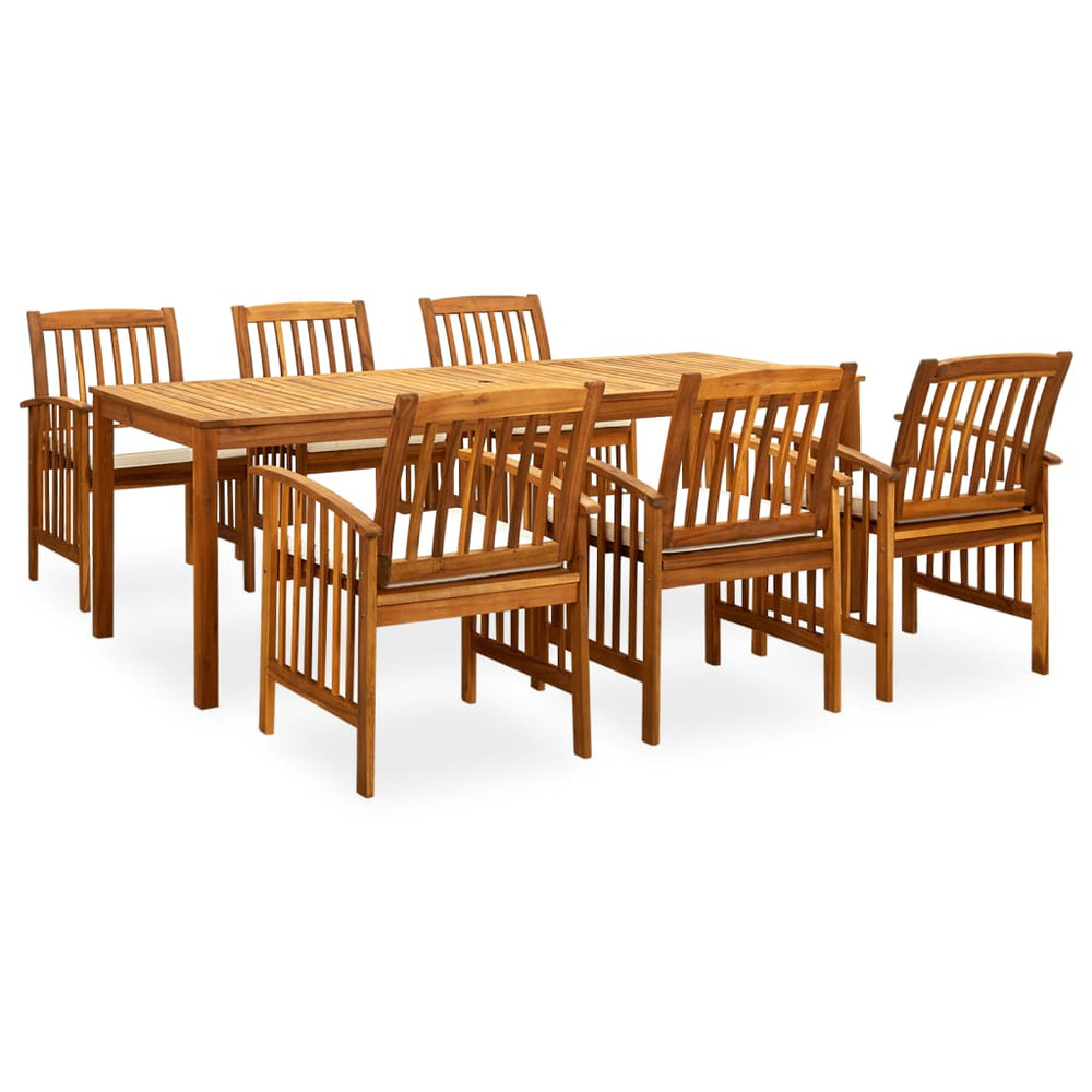 vidaXL Salon de jardin 7 pcs. avec coussins Bois d'acacia massif