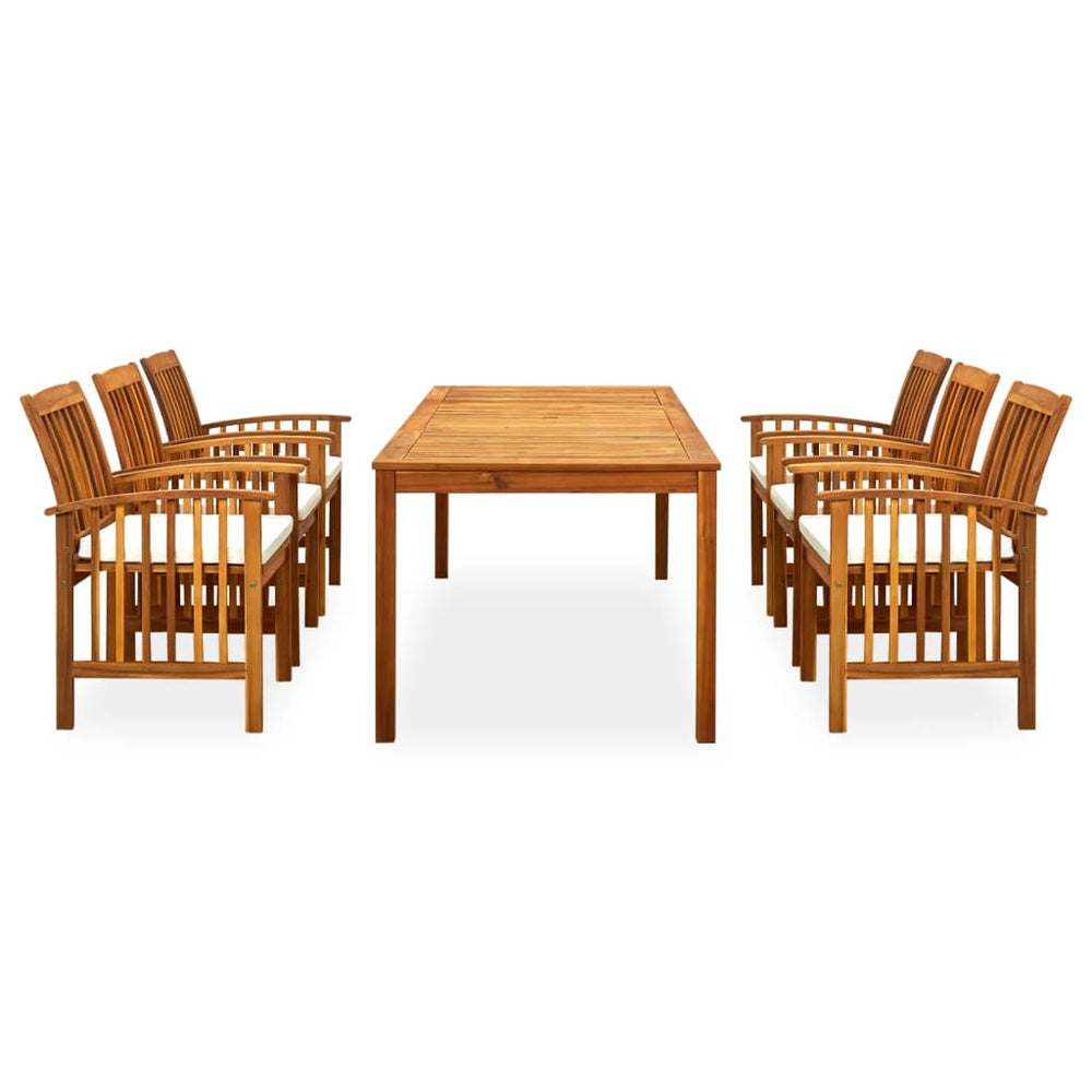 vidaXL Salon de jardin 7 pcs. avec coussins Bois d'acacia massif