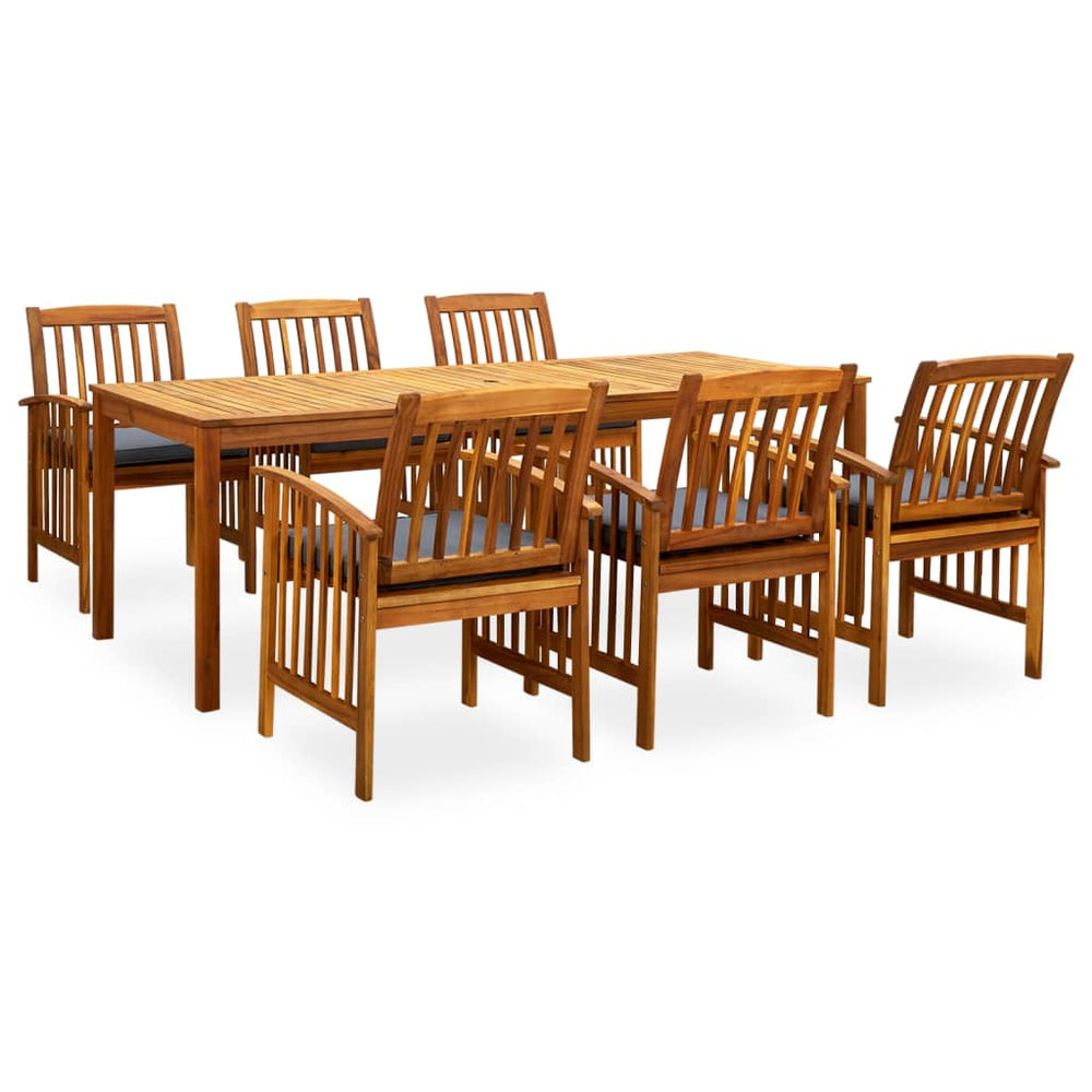 vidaXL Salon de jardin 7 pcs. avec coussins Bois d'acacia massif