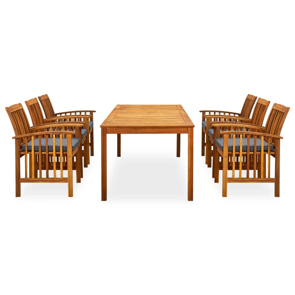 vidaXL Salon de jardin 7 pcs. avec coussins Bois d'acacia massif