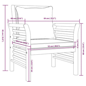 vidaXL Salon de jardin 4 pcs avec coussins Bois d'acacia massif
