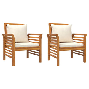 vidaXL Salon de jardin 4 pcs avec coussins Bois d'acacia massif