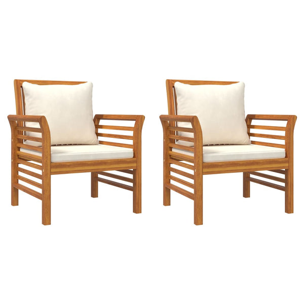 vidaXL Salon de jardin 4 pcs avec coussins Bois d'acacia massif