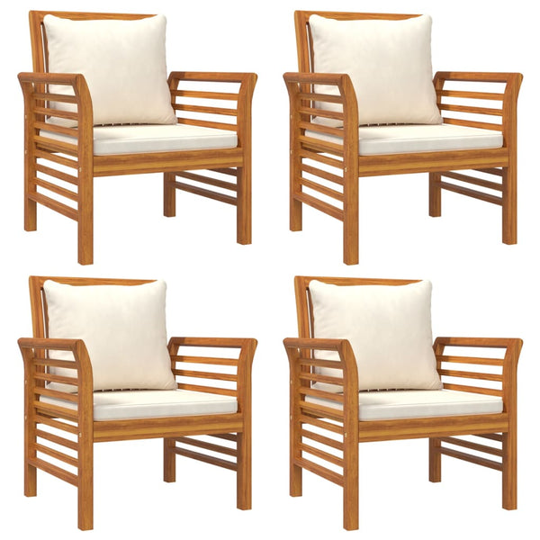 5-tlg. Garten-Lounge-Set mit Kissen Massivholz Akazie