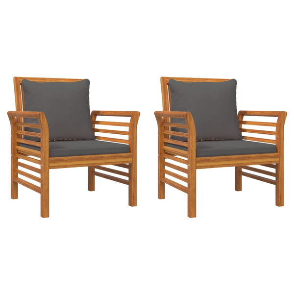 4-tlg. Garten-Lounge-Set mit Kissen Massivholz Akazie