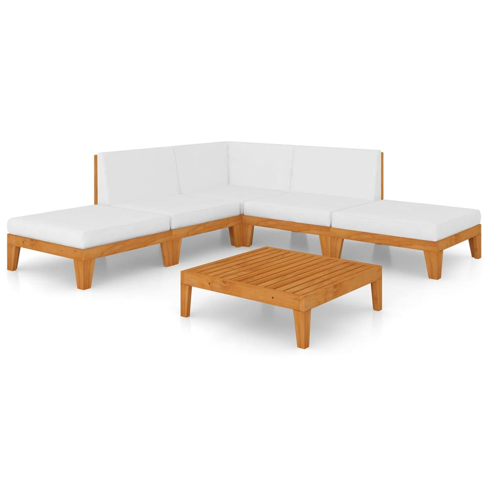 vidaXL Salon de jardin 7 pcs avec coussins, bois d'acacia massif