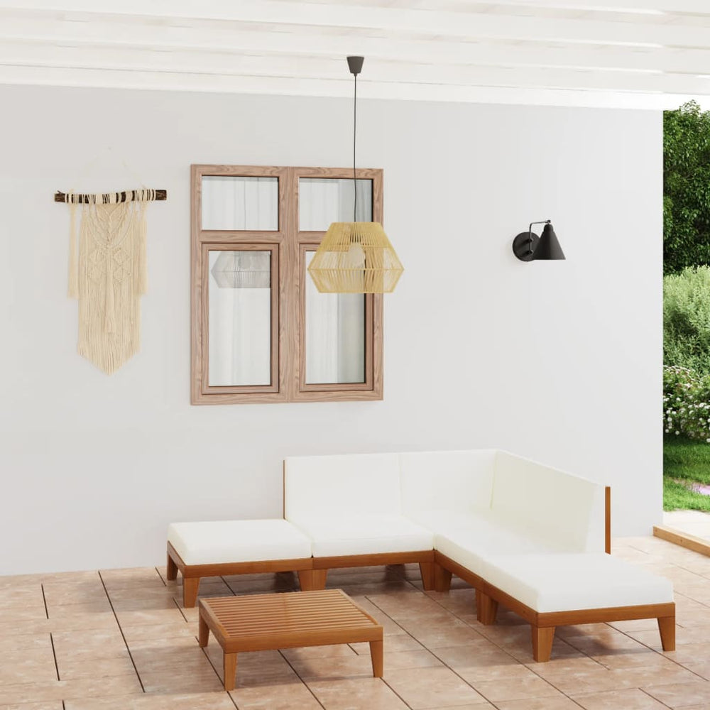 vidaXL Salon de jardin 7 pcs avec coussins, bois d'acacia massif