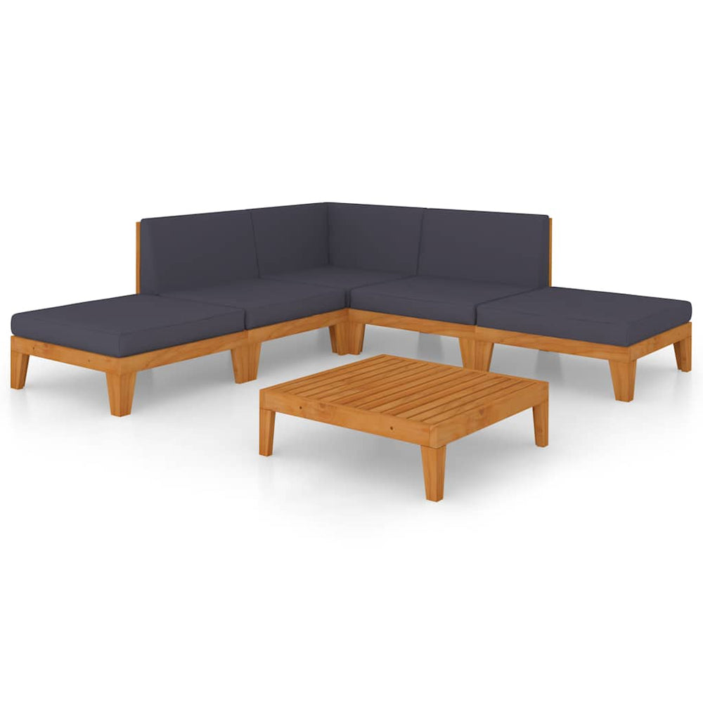 vidaXL Salon de jardin 7 pièces avec coussins Bois d'acacia massif
