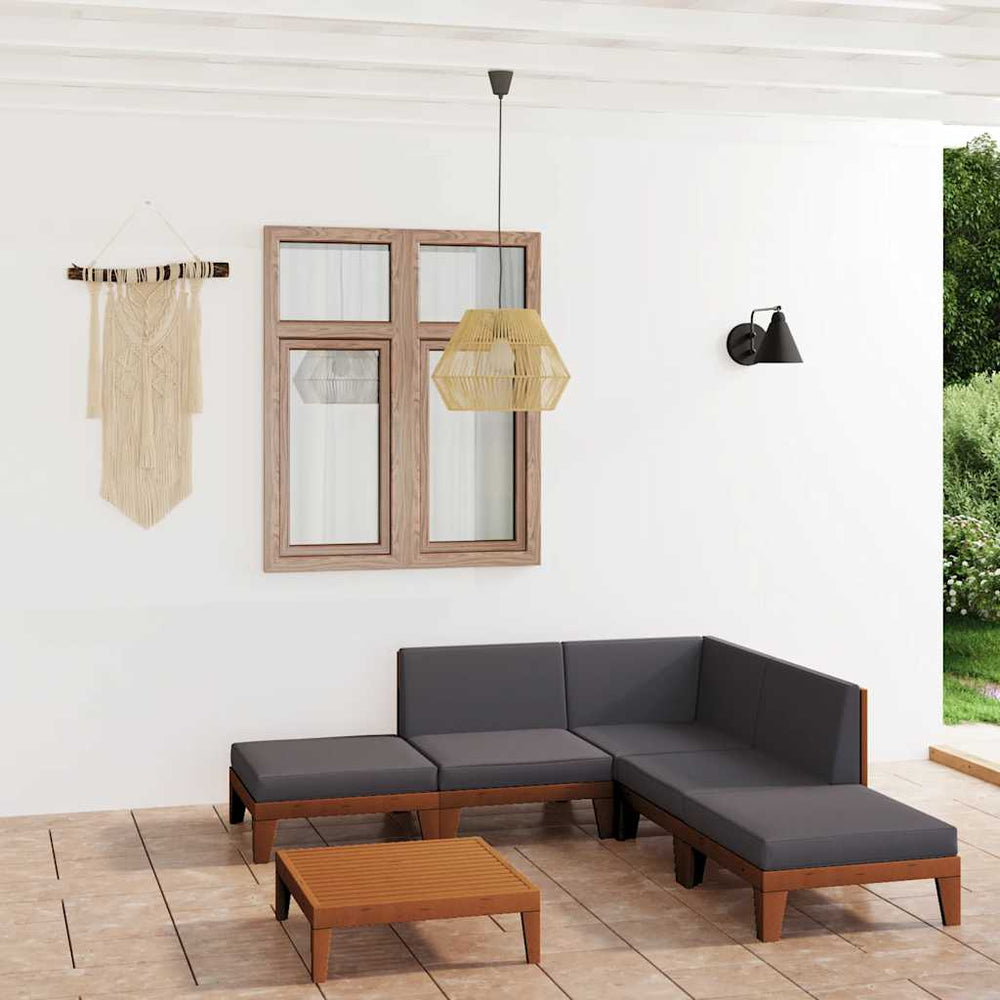 vidaXL Salon de jardin 7 pièces avec coussins Bois d'acacia massif