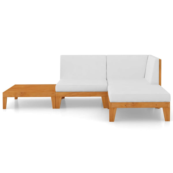 vidaXL Salon de jardin 4 pcs avec coussins Bois d'acacia massif
