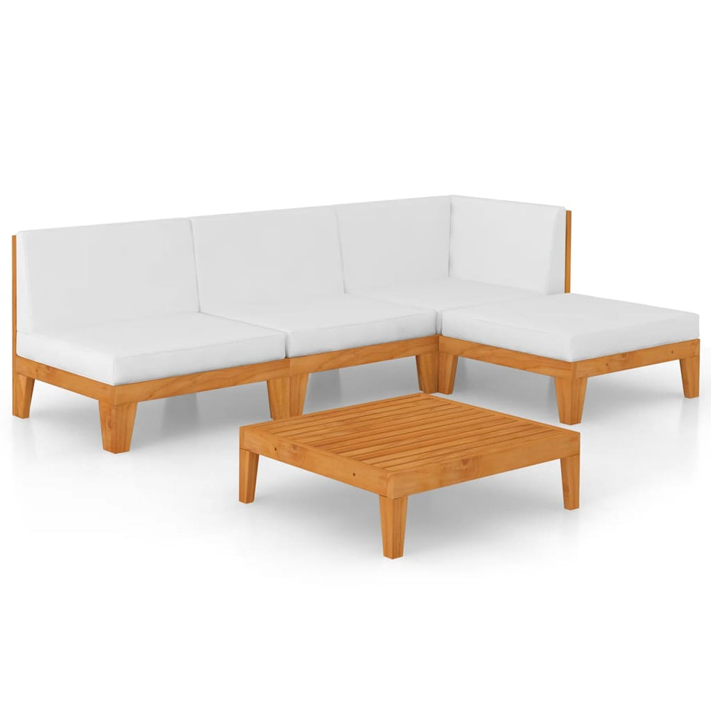 vidaXL Salon de jardin 5 pcs avec coussins Bois d'acacia massif