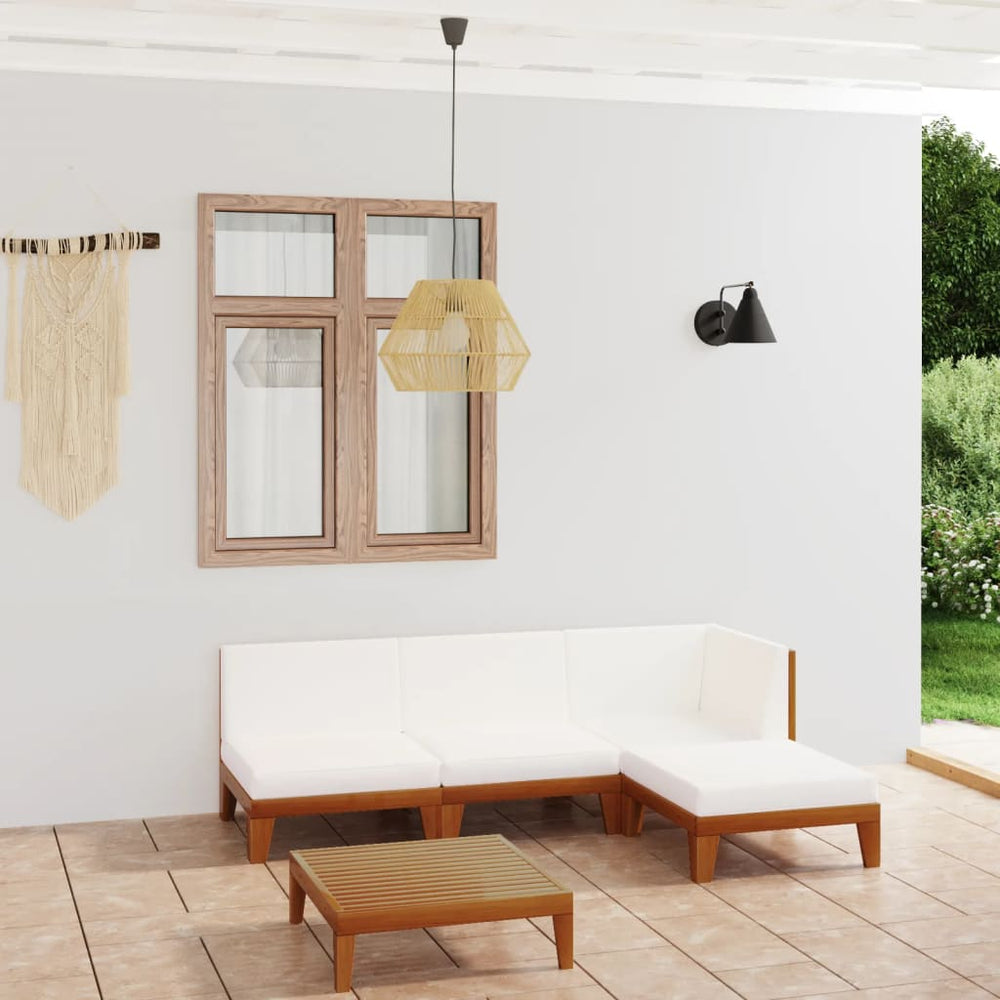 vidaXL Salon de jardin 5 pcs avec coussins Bois d'acacia massif