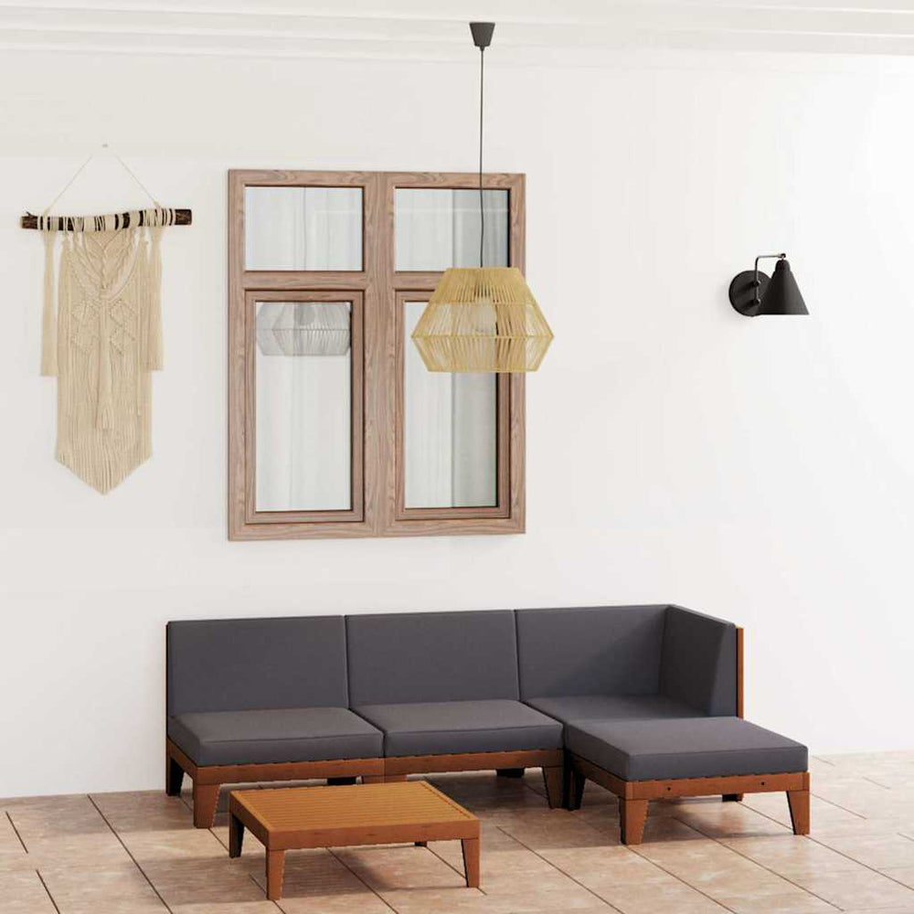 vidaXL Salon de jardin 5 pcs avec coussins Bois d'acacia massif