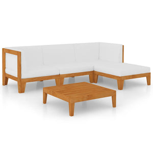 vidaXL Salon de jardin 5 pcs avec coussins Bois d'acacia massif