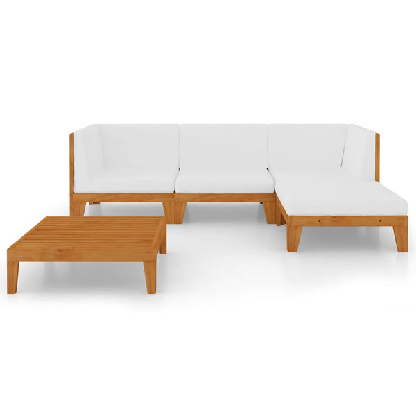 vidaXL Salon de jardin 5 pcs avec coussins Bois d'acacia massif