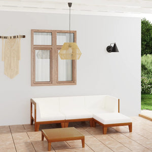 vidaXL Salon de jardin 5 pcs avec coussins Bois d'acacia massif
