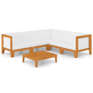 6-tlg. Garten-Lounge-Set mit Kissen Massivholz Akazie