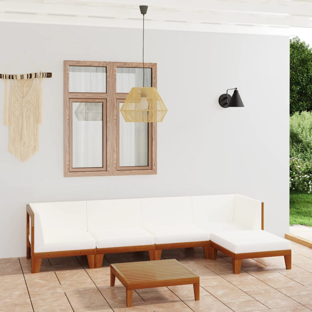 vidaXL Salon de jardin 6 pcs avec coussins Bois d'acacia massif