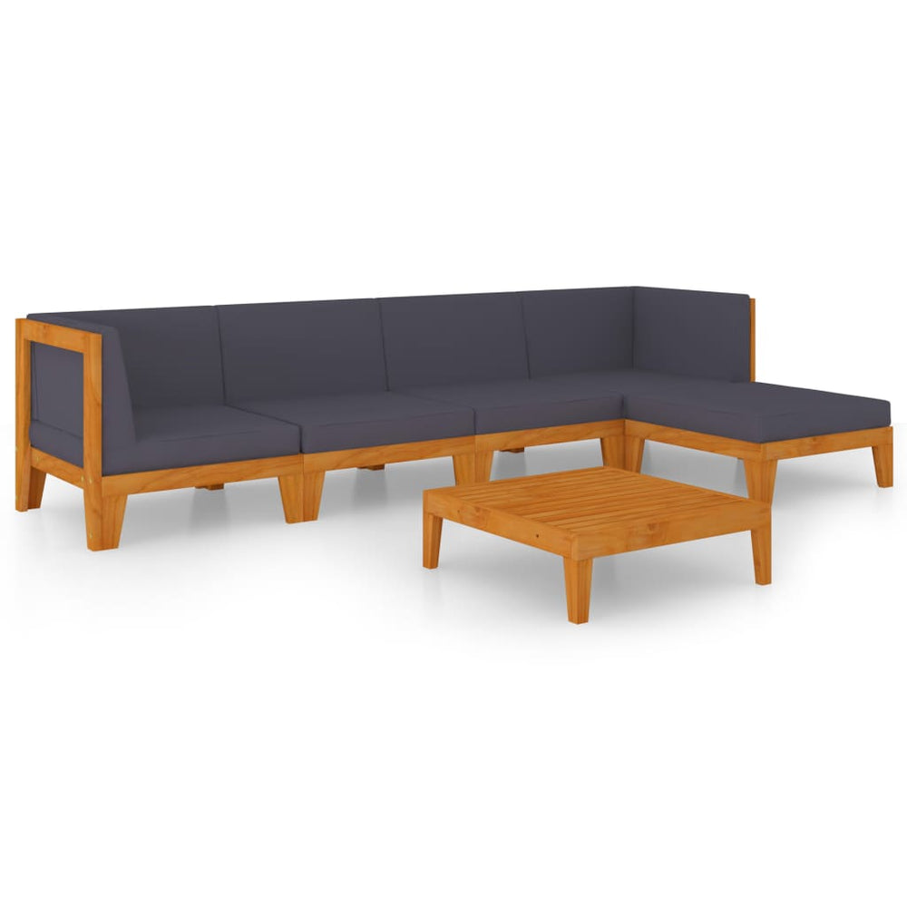 vidaXL Salon de jardin 6 pcs avec coussins Bois d'acacia massif