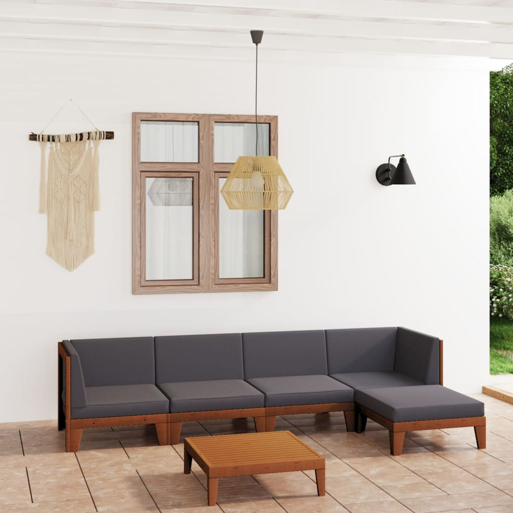 vidaXL Salon de jardin 6 pcs avec coussins Bois d'acacia massif