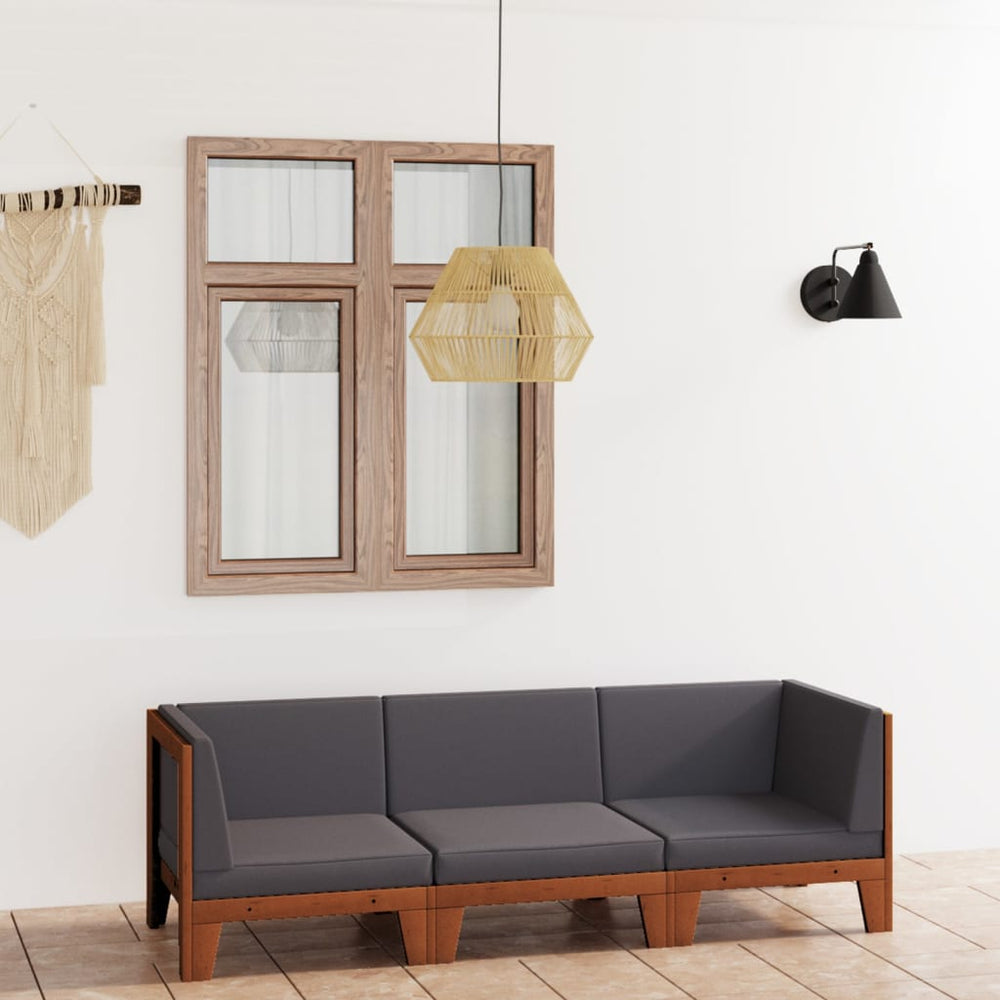 vidaXL Salon de jardin 3 pcs avec coussins Bois d'acacia massif