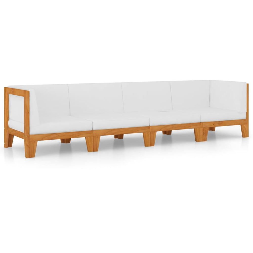 vidaXL Salon de jardin 4 pcs avec coussins Bois d'acacia massif