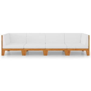 4-tlg. Garten-Lounge-Set mit Kissen Akazie Massivholz