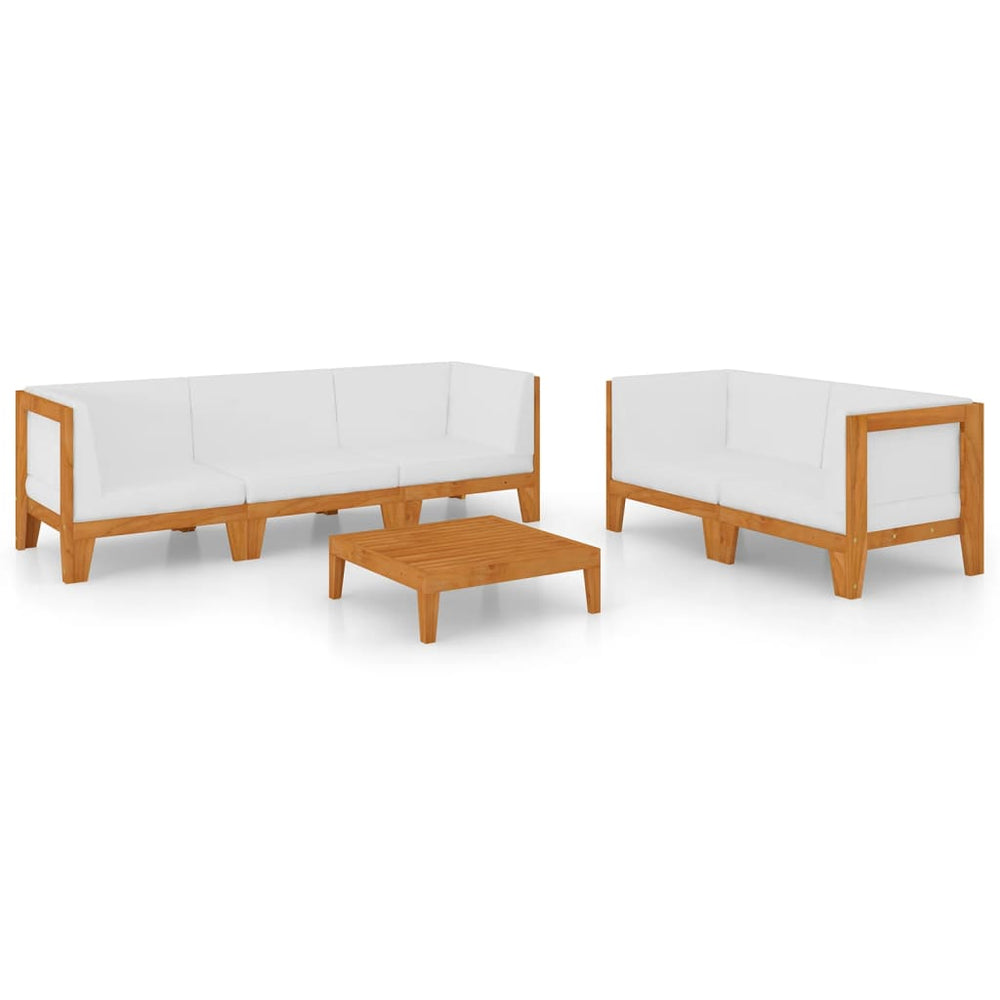 vidaXL Salon de jardin 6 pcs avec coussins Bois d'acacia massif