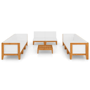 vidaXL Salon de jardin 9 pcs avec coussins Bois d'acacia massif