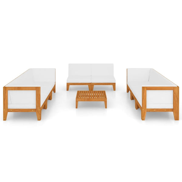 vidaXL Salon de jardin 9 pcs avec coussins Bois d'acacia massif