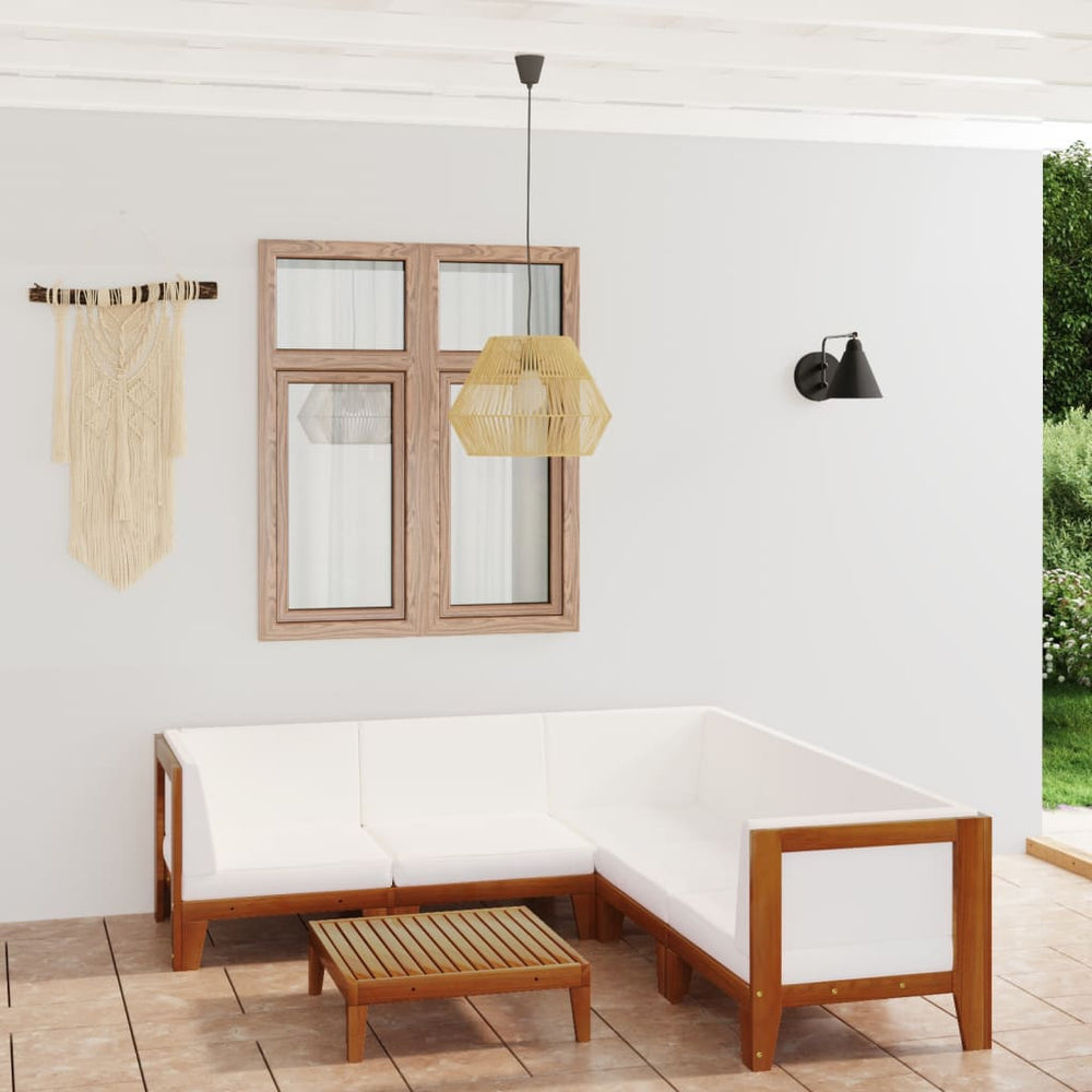 vidaXL Salon de jardin 6 pcs avec coussins Bois d'acacia massif