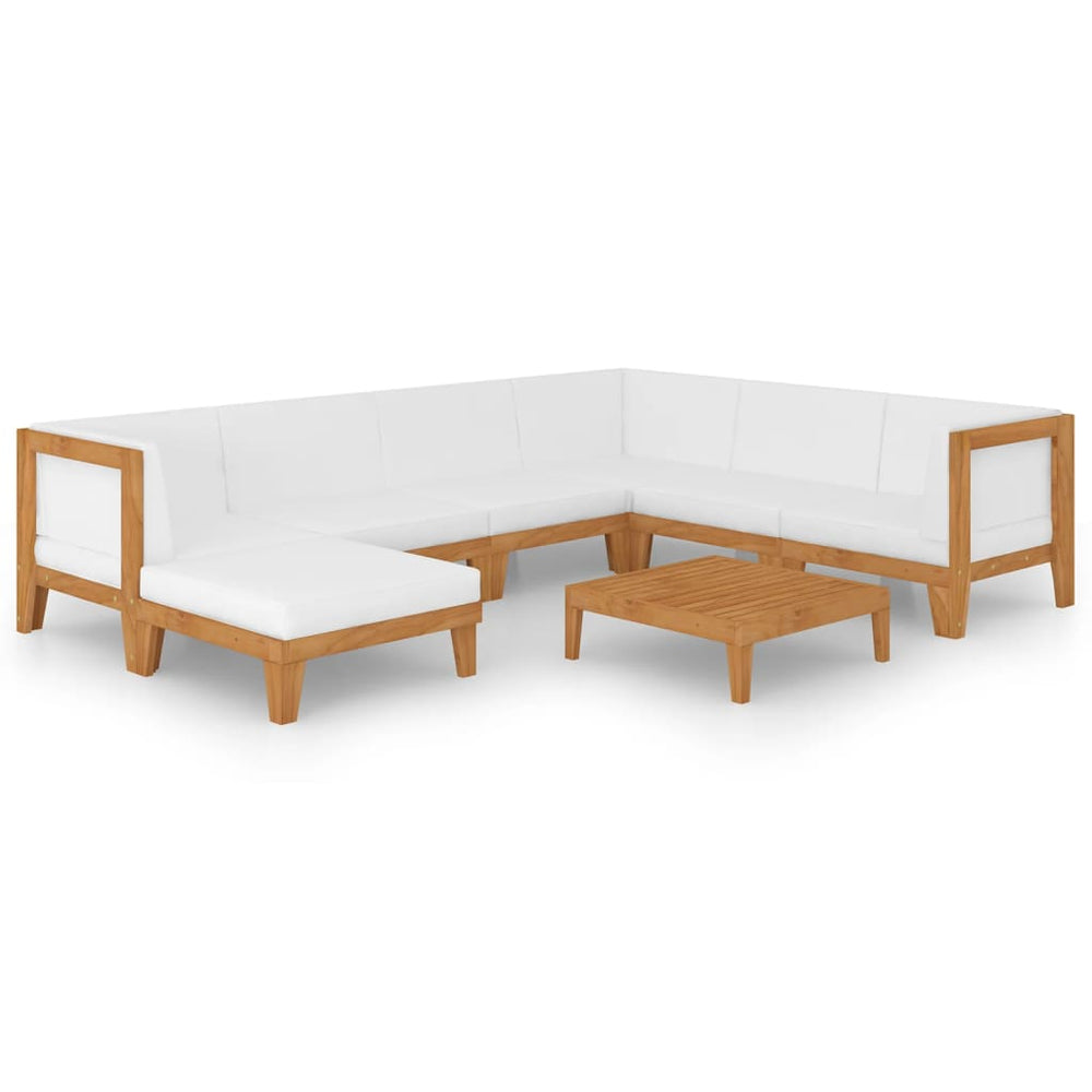 vidaXL Salon de jardin 8 pcs avec coussins Bois d'acacia massif